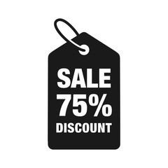 75% discount label symbols vector