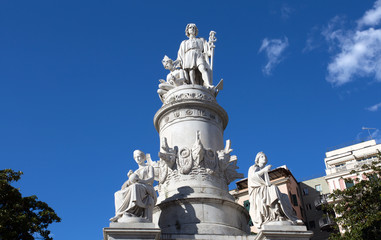 Obraz premium GENOA, ITALY, APRIL 29, 2019 - Christopher Columbus monument in Genoa, Italy.