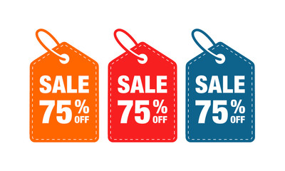 75% discount label symbols vector