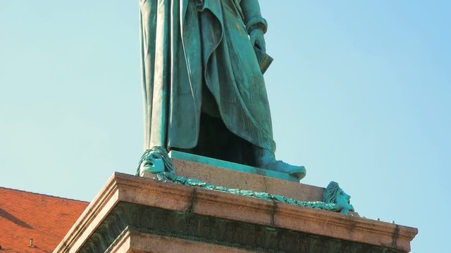 Schiller memorial at Schillerplatz, Stuttgart, Baden-Wuerttemberg, Germany