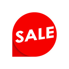 Sale label or sticker. Discount tag. Promo information badge. Vector illustration.