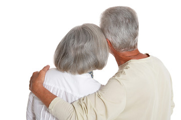 Perfect old couple on a white background