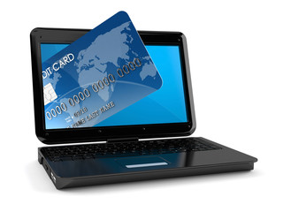 Credit card inside laptop