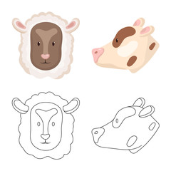 Obraz premium Vector design of agriculture and breeding icon. Set of agriculture and organic vector icon for stock.