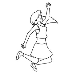 happy young woman celebrating