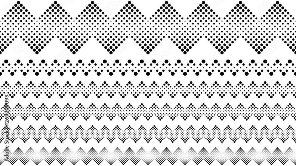 Poster geometrical dotted pattern text divider set - abstract vector graphic design elements
