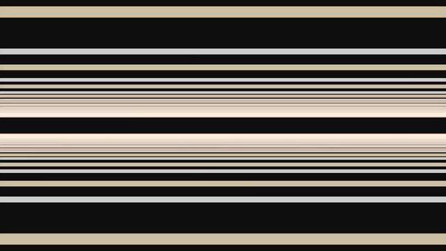 Abstract horizontal beige lines moving up and down on black background, seamless loop. Animation. Narrow and wide parallel stripes moving endlessly.