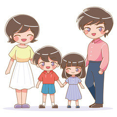 家族のイラスト・ヘテロ