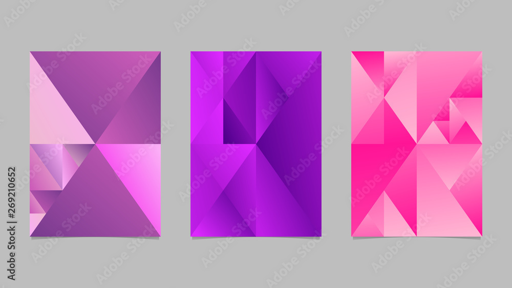 Poster polygonal geometrical gradient triangle mosaic poster template background set - abstract vector stat