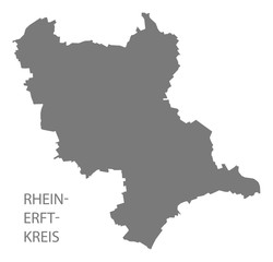 Fototapeta premium Rhein-Erft-Kreis grey county map of North Rhine-Westphalia DE