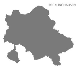 Recklinghausen grey county map of North Rhine-Westphalia DE