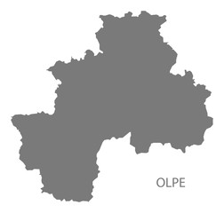 Olpe grey county map of North Rhine-Westphalia DE