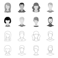 Isolated object of professional and photo logo. Collection of professional and profile stock symbol for web.