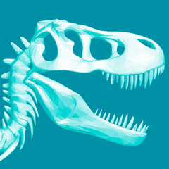 Polygonal dinosaur head. Skull of a prehistoric dinosaur. 3D. Vector illustration © German Ovchinnikov