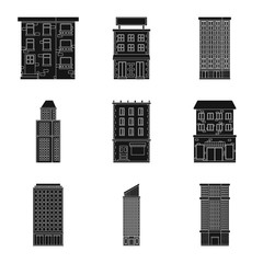 Vector illustration of modern and estate   icon. Set of modern and building vector icon for stock.