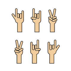 Vector of hands sign icons set