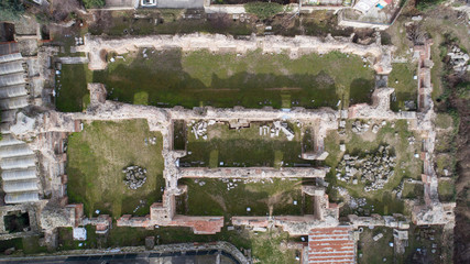 The Old Roman Baths of Odessos, Varna, Bulgaria. Top view