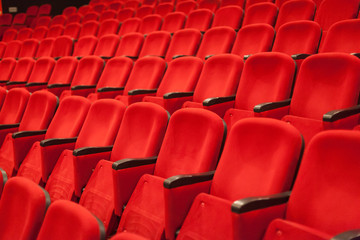 empty red cinema or theater seats