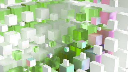 Abstract background with cube. 3d illustration, 3d rendering.