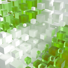 Fototapeta premium Abstract background with cube. 3d illustration, 3d rendering.
