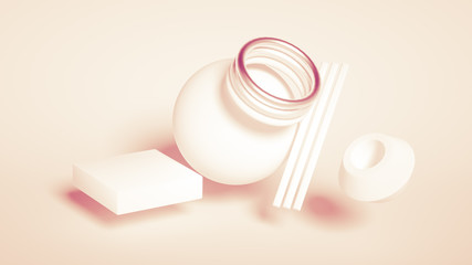 Abstract minimalism background. 3d illustration, 3d rendering.