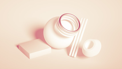 Abstract minimalism background. 3d illustration, 3d rendering.