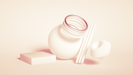 Abstract minimalism background. 3d illustration, 3d rendering.