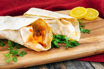 bacon chicken wrap - meat of chicken buttle in rest of bacon fume cooked