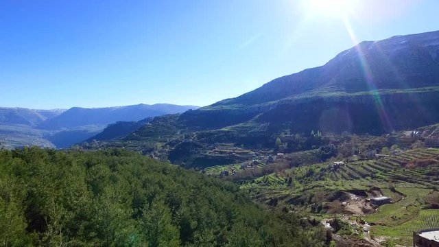 Aerial view of the village of Lassa, Mount Lebanon