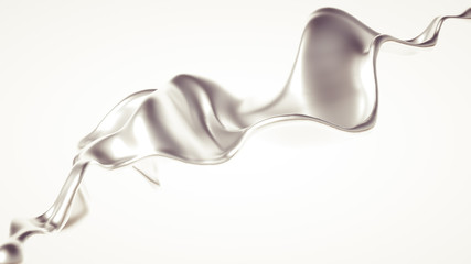 Silver splash. 3d illustration, 3d rendering.