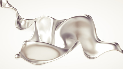 Silver splash. 3d illustration, 3d rendering.