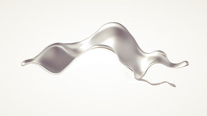 Silver splash. 3d illustration, 3d rendering.