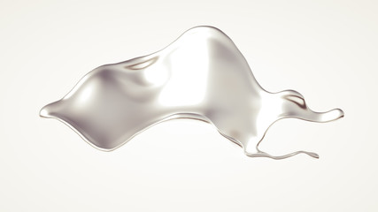 Silver splash. 3d illustration, 3d rendering.