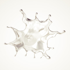 Fototapeta premium Silver splash. 3d illustration, 3d rendering.