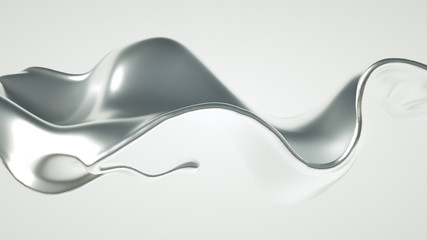 Silver splash. 3d illustration, 3d rendering.