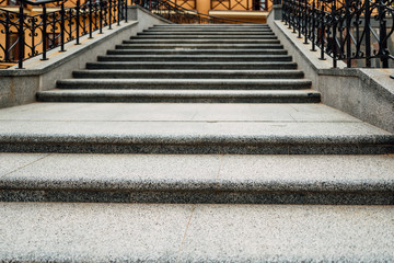 concrete staircase closeup in an urban environment