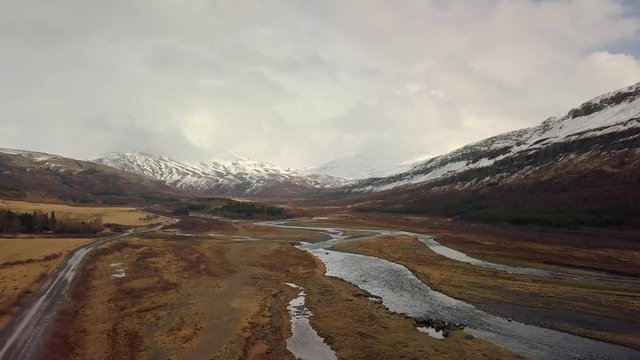 Landscape aerial footage in Iceland