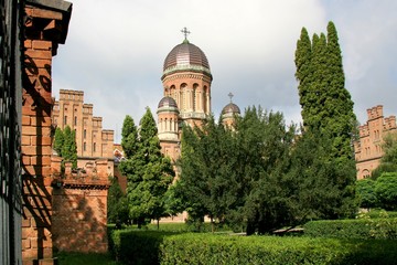 Chernivtsi, ukraine, university, church, orthodox, architecture, building, tower, cathedral, old, religion, landmark, history,