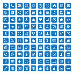 100 Icons For Web, web icons set vector.  Social media icons vector
