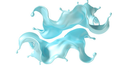 Beautiful turquoise paint splash. 3d illustration, 3d rendering.