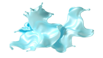 Beautiful turquoise paint splash. 3d illustration, 3d rendering.