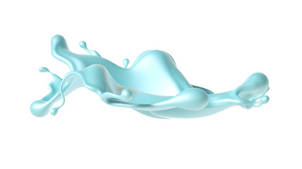 Obraz premium Beautiful turquoise paint splash. 3d illustration, 3d rendering.