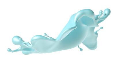 Obraz premium Beautiful turquoise paint splash. 3d illustration, 3d rendering.