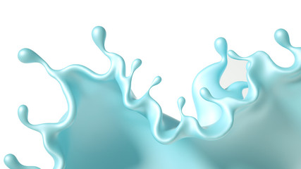 Beautiful turquoise paint splash. 3d illustration, 3d rendering.