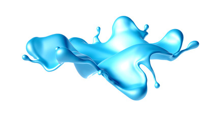 Beautiful turquoise paint splash. 3d illustration, 3d rendering.
