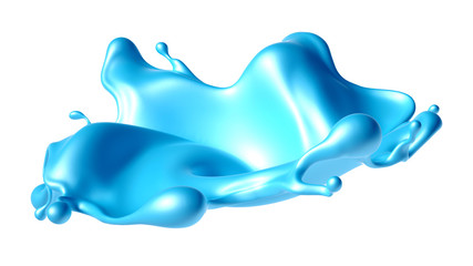 Obraz premium Beautiful turquoise paint splash. 3d illustration, 3d rendering.