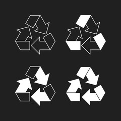 Set of recycle vector icons.