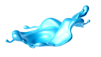 Beautiful turquoise paint splash. 3d illustration, 3d rendering.
