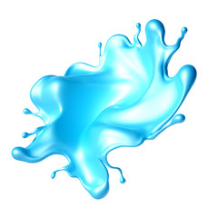 Beautiful turquoise paint splash. 3d illustration, 3d rendering.