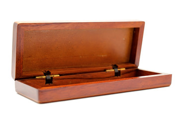 Wooden box brown on a white background